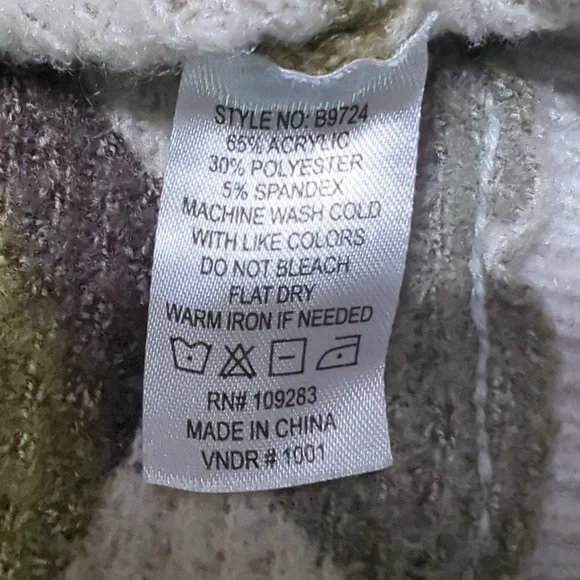 Vintage Havana Cropped Waffle Thermal Sweatshirt Hoodie - Picture 6 of 6